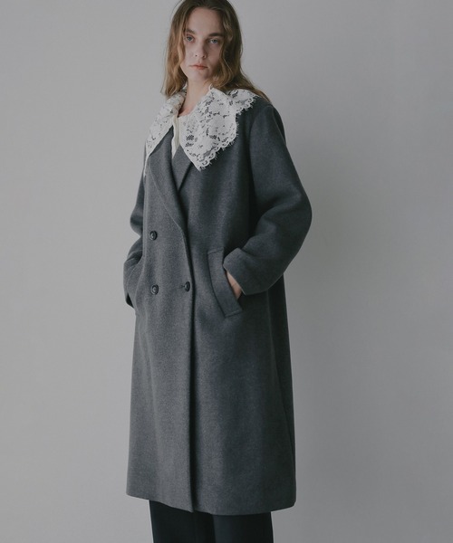MANOF（マノフ）の「WOOL DOUBLE BREASTED COAT（その他アウター・レディース・アイボリー/チャコールグレー・S/M）」の3枚目の写真