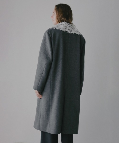 MANOF（マノフ）の「WOOL DOUBLE BREASTED COAT（その他アウター・レディース・アイボリー/チャコールグレー・S/M）」の6枚目の写真