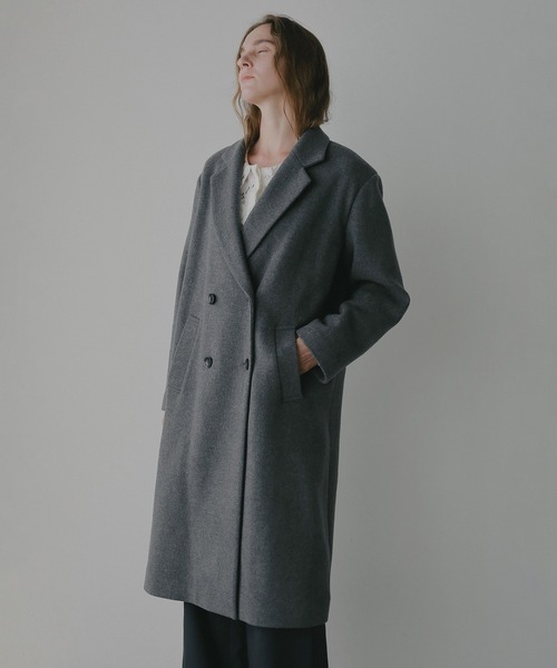 MANOF（マノフ）の「WOOL DOUBLE BREASTED COAT（その他アウター・レディース・アイボリー/チャコールグレー・S/M）」の9枚目の写真