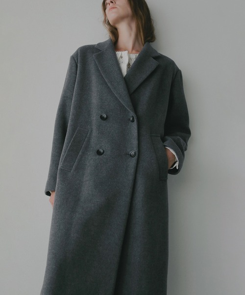 MANOF（マノフ）の「WOOL DOUBLE BREASTED COAT（その他アウター・レディース・アイボリー/チャコールグレー・S/M）」の10枚目の写真