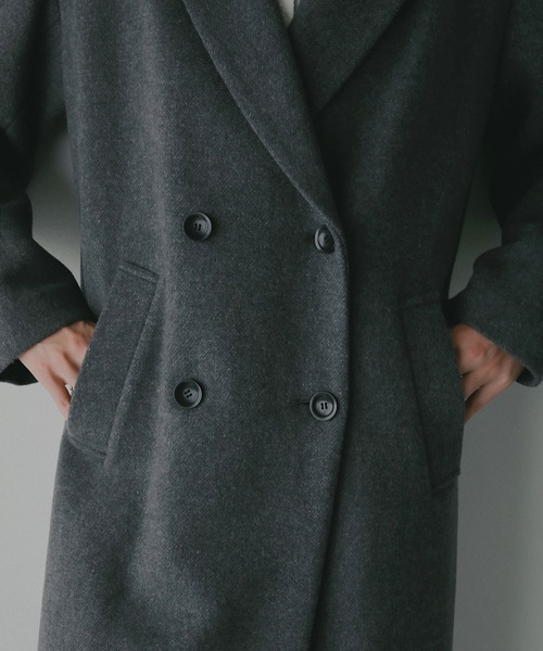 MANOF（マノフ）の「WOOL DOUBLE BREASTED COAT（その他アウター・レディース・アイボリー/チャコールグレー・S/M）」の11枚目の写真