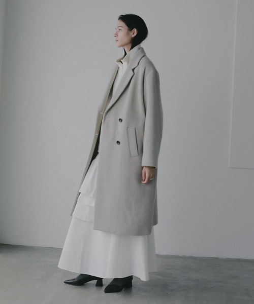 MANOF（マノフ）の「WOOL DOUBLE BREASTED COAT（その他アウター・レディース・アイボリー/チャコールグレー・S/M）」の16枚目の写真