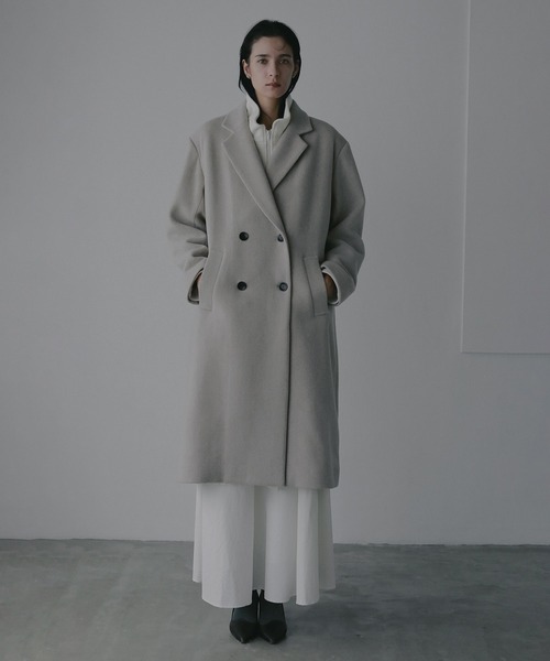 MANOF（マノフ）の「WOOL DOUBLE BREASTED COAT（その他アウター・レディース・アイボリー/チャコールグレー・S/M）」の20枚目の写真