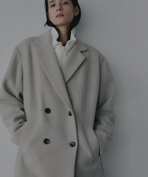 MANOF（マノフ）の「WOOL DOUBLE BREASTED COAT（その他アウター・レディース・アイボリー/チャコールグレー・S/M）」の22枚目の写真