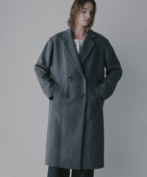 MANOF（マノフ）の「WOOL DOUBLE BREASTED COAT（その他アウター・レディース・アイボリー/チャコールグレー・S/M）」の8枚目の写真
