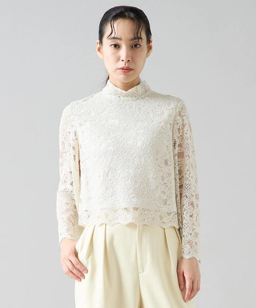 Tiara（ティアラ）の「ハイネックレースブラウス（シャツ/ブラウス・レディース・ピンク/ブルー/アイボリー・FREE）」の2枚目の写真