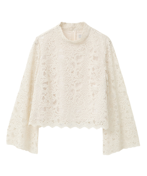 Tiara（ティアラ）の「ハイネックレースブラウス（シャツ/ブラウス・レディース・ピンク/ブルー/アイボリー・FREE）」の5枚目の写真
