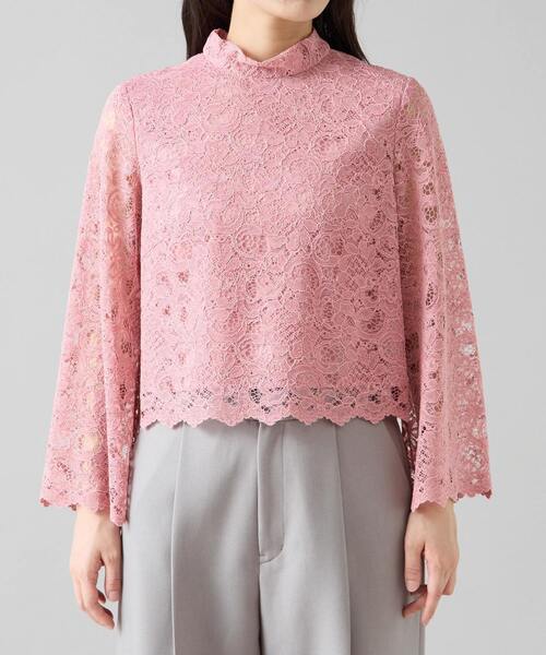 Tiara（ティアラ）の「ハイネックレースブラウス（シャツ/ブラウス・レディース・ピンク/ブルー/アイボリー・FREE）」の12枚目の写真