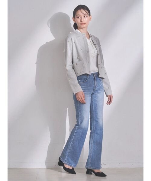 TONAL（トーナル）の「ビジューニットカーデ（カーディガン/ボレロ・レディース・ブラック/グレー/オフホワイト・MEDIUM）」の22枚目の写真