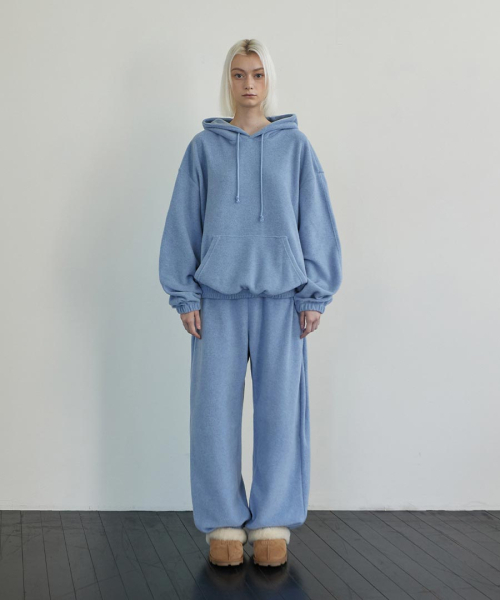 RENSE(レンセ)の「Melange Fleece Pintuck Pants Gray Blue(スウェットパンツ・レディース・その他・FREE)」の3枚目の写真