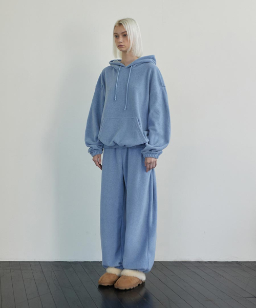 RENSE(レンセ)の「Melange Fleece Pintuck Pants Gray Blue(スウェットパンツ・レディース・その他・FREE)」の4枚目の写真