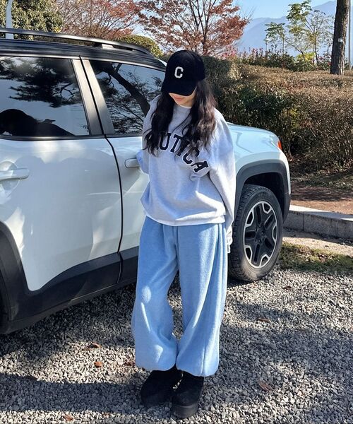 RENSE(レンセ)の「Melange Fleece Pintuck Pants Gray Blue(スウェットパンツ・レディース・その他・FREE)」の8枚目の写真