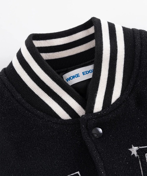 WOKE EDGE(ウォークエッジ)の「Varsity Jacket(スタジャン・メンズ・ブラック・M/L)」の3枚目の写真