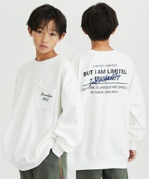 QUNTSTYLE（キュントスタイル）の「裏シャギー　ビッグシルエットポケット刺しゅうバックプリントトレーナー（スウェット）」