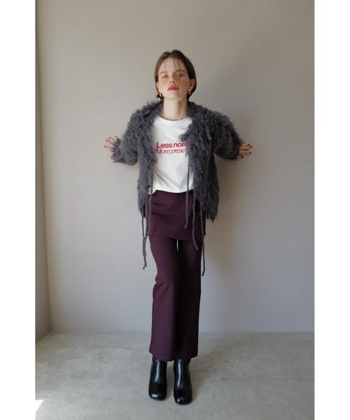 TRUNC（トランクエイティーエイト）の「Fluffy Ribbon Cardigan / フラッフィーリボンカーディガン（カーディガン/ボレロ・レディース・アイボリー/チャコールグレー・FREE）」の11枚目の写真