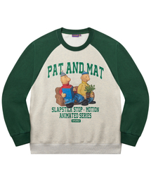 LAUGHER（ラファー）の「[PAT&MAT] Good Time Raglan Man to Man - Green / Oatmeal（スウェット・メンズ）」