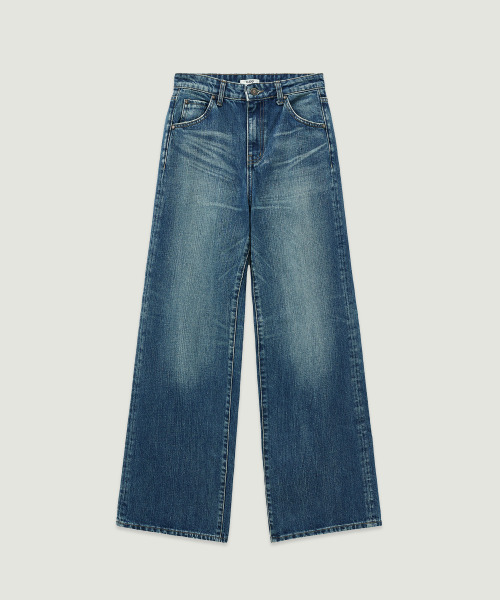 LMOOD（エルムード）の「(W) トラペーズワイドデニムスモーキングブルー（デニムパンツ・レディース・その他・38/36/34）」の3枚目の写真