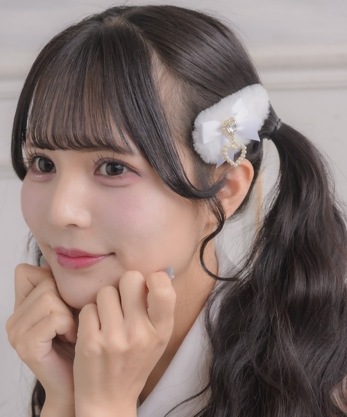 ROJITA（ロジータ）の「リボン付ファークリップセット（バレッタ/ヘアクリップ・レディース・ブラック/マルチ/ホワイト・FREE）」の6枚目の写真