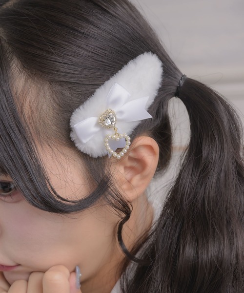 ROJITA（ロジータ）の「リボン付ファークリップセット（バレッタ/ヘアクリップ・レディース・ブラック/マルチ/ホワイト・FREE）」の8枚目の写真