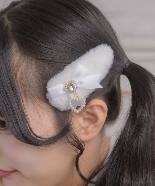 ROJITA（ロジータ）の「リボン付ファークリップセット（バレッタ/ヘアクリップ・レディース・ブラック/マルチ/ホワイト・FREE）」の9枚目の写真