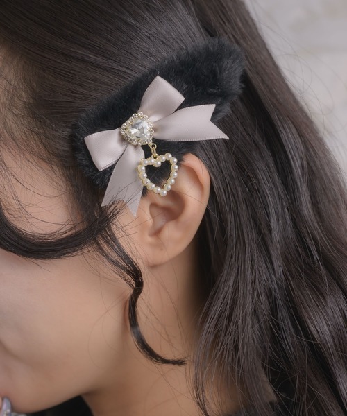 ROJITA（ロジータ）の「リボン付ファークリップセット（バレッタ/ヘアクリップ・レディース・ブラック/マルチ/ホワイト・FREE）」の13枚目の写真