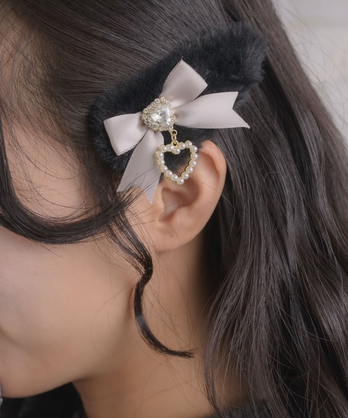 ROJITA（ロジータ）の「リボン付ファークリップセット（バレッタ/ヘアクリップ・レディース・ブラック/マルチ/ホワイト・FREE）」の14枚目の写真