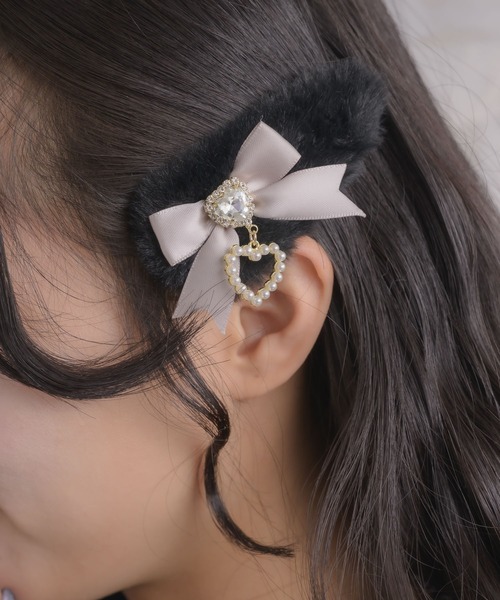 ROJITA（ロジータ）の「リボン付ファークリップセット（バレッタ/ヘアクリップ・レディース・ブラック/マルチ/ホワイト・FREE）」の15枚目の写真