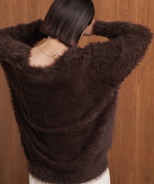 Bou Jeloud（ブージュルード）の「起毛加工シャギーカーディガン（カーディガン/ボレロ・レディース・ライトグレー/ブラウン/チャコールグレー/ブルー・FREE）」の12枚目の写真