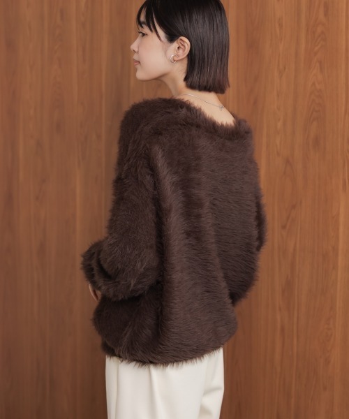 Bou Jeloud（ブージュルード）の「起毛加工シャギーカーディガン（カーディガン/ボレロ・レディース・ライトグレー/ブラウン/チャコールグレー/ブルー・FREE）」の13枚目の写真
