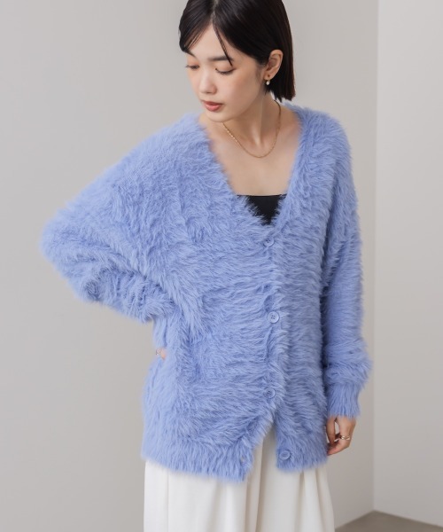 Bou Jeloud（ブージュルード）の「起毛加工シャギーカーディガン（カーディガン/ボレロ・レディース・ライトグレー/ブラウン/チャコールグレー/ブルー・FREE）」の16枚目の写真