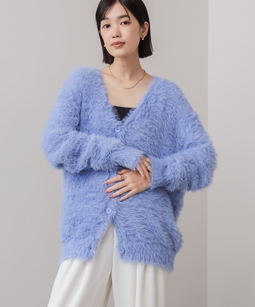 Bou Jeloud（ブージュルード）の「起毛加工シャギーカーディガン（カーディガン/ボレロ・レディース・ライトグレー/ブラウン/チャコールグレー/ブルー・FREE）」の18枚目の写真