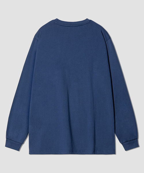 GRANFINNY(グランフィニ)の「ベーシックポケットロングスリーブ-ダストブルー(Tシャツ/カットソー・レディース・ダークインディゴブルー・MEDIUM/LARGE/X-LARGE)」の2枚目の写真