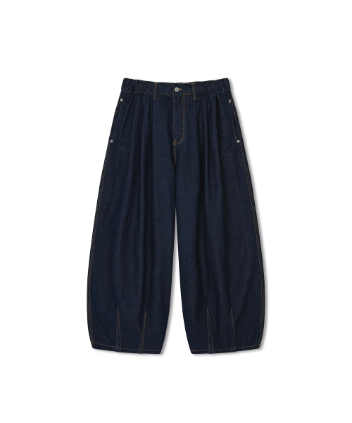 ANGLAN(アングラン)の「Rigid Indigo Denim Balloon Pants - Dark Blue(デニムパンツ・メンズ・ネイビー・FREE/1/2)」の1枚目の写真