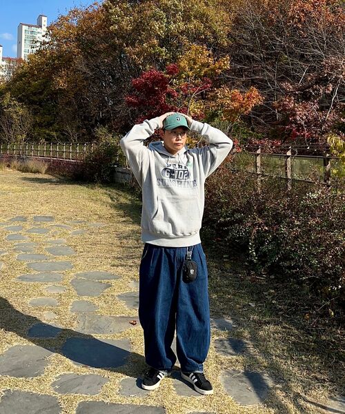 ANGLAN(アングラン)の「Rigid Indigo Denim Balloon Pants - Dark Blue(デニムパンツ・メンズ・ネイビー・FREE/1/2)」の21枚目の写真