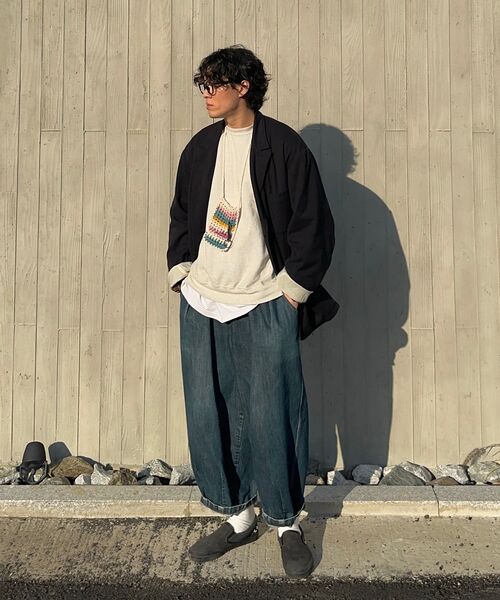 ANGLAN(アングラン)の「Rigid Indigo Denim Balloon Pants - Dark Blue(デニムパンツ・メンズ・ネイビー・FREE/1/2)」の17枚目の写真