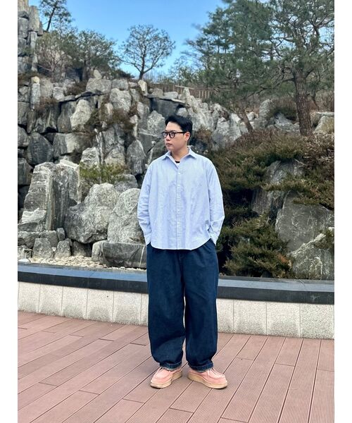 ANGLAN(アングラン)の「Rigid Indigo Denim Balloon Pants - Dark Blue(デニムパンツ・メンズ・ネイビー・FREE/1/2)」の19枚目の写真