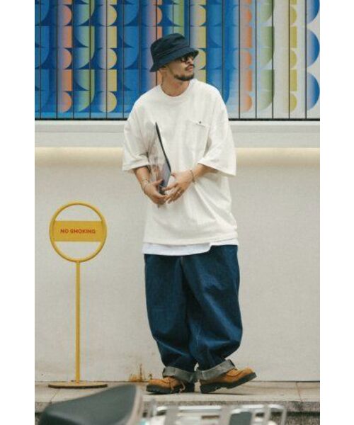 ANGLAN(アングラン)の「Rigid Indigo Denim Balloon Pants - Dark Blue(デニムパンツ・メンズ・ネイビー・FREE/1/2)」の14枚目の写真