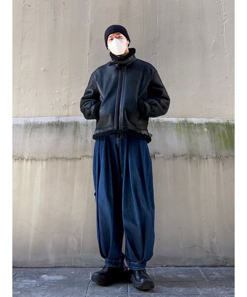 ANGLAN(アングラン)の「Rigid Indigo Denim Balloon Pants - Dark Blue(デニムパンツ・メンズ・ネイビー・FREE/1/2)」の9枚目の写真