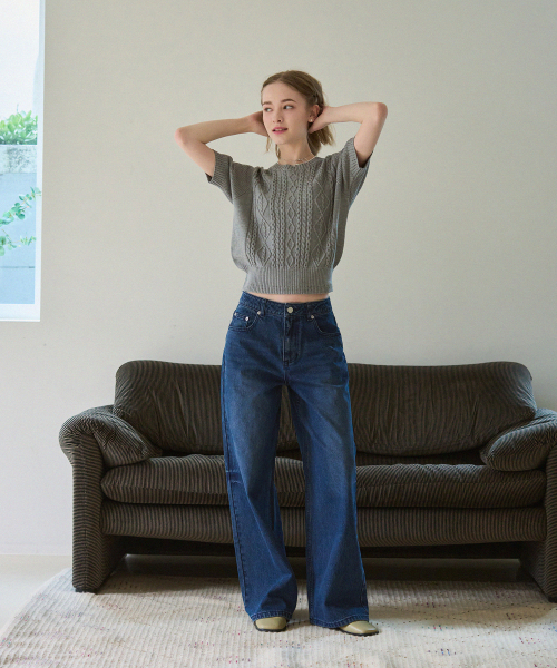 DRAWFIT WOMEN（ドローフィットウーマン）の「スカシケーブル半袖ニット [アイボリー]（Tシャツ/カットソー・レディース・その他・MEDIUM/SMALL）」の6枚目の写真