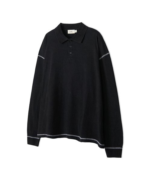 COSTUME O’CLOCK（コスチュームオクロック）の「ピグメント切り替えカラー ロングスリーブTシャツ 3 COLOR COOSTS257（ポロシャツ・メンズ・ブラック/ダークグレー/ブラック×ホワイト・SMALL/MEDIUM/LARGE）」の3枚目の写真