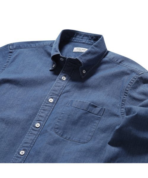 PRODESHIRT（プロデシャツ）の「[レギュラー] ナチュラルデニムボタンダウンシャツ (ブルー)（シャツ/ブラウス・メンズ・その他・LARGE/MEDIUM/X-LARGE/XX-LARGE）」の4枚目の写真