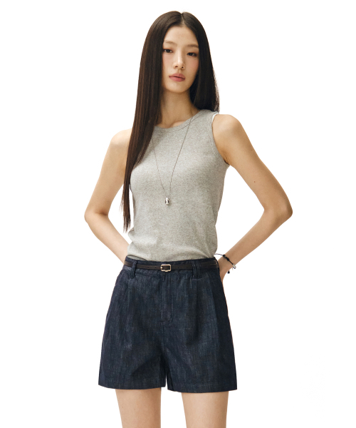 DECET WOMEN（デケット ウーマン）の「[リネンライク]2Pleats Shorts DCWPT016CPIndigo（その他パンツ・レディース・その他・X-SMALL/SMALL/MEDIUM/LARGE）」の5枚目の写真