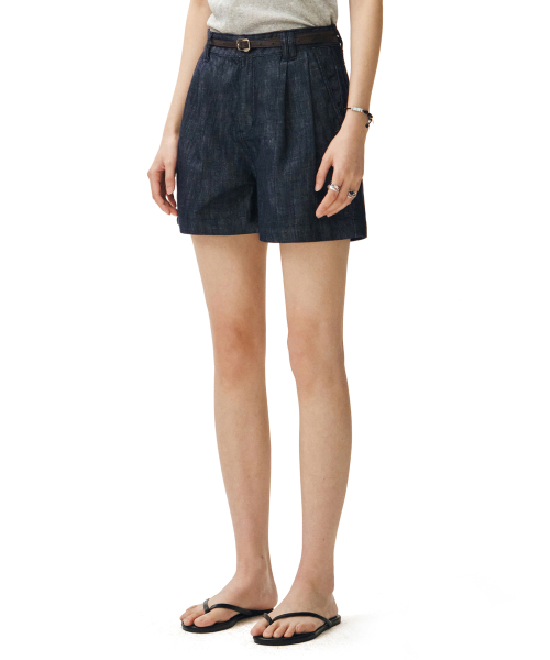 DECET WOMEN（デケット ウーマン）の「[リネンライク]2Pleats Shorts DCWPT016CPIndigo（その他パンツ・レディース・その他・X-SMALL/SMALL/MEDIUM/LARGE）」の9枚目の写真