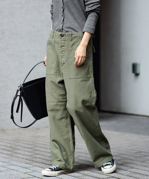 FRAMeWORK（フレームワーク）の「≪追加≫ミリタリースラブバックサテンベイカーパンツ 4（カーゴパンツ・レディース・オリーブ/ホワイト・36/38/40）」の6枚目の写真