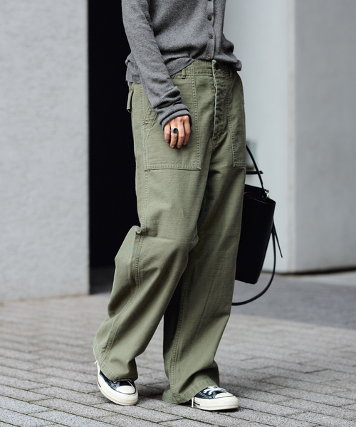 【DIESEL】ミリタリージャケット オリーブ カーゴパンツ スウェーデン軍 M59 ワークカーゴパンツ グリーン コットンツイル