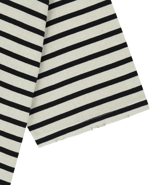 ENDOOR(エンドア)の「Vintage damage stripe 1/2 t-shirt (vtg black)(シャツ/ブラウス・メンズ・ベージュ×ブラック・2)」の5枚目の写真
