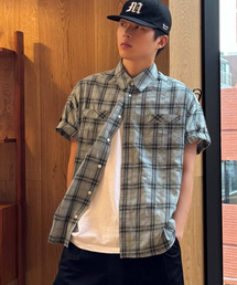 WMC（ダブリューエムシー）の「Pocket Check Short Sleeve Shirt_EMERALD（シャツ/ブラウス・メンズ）」