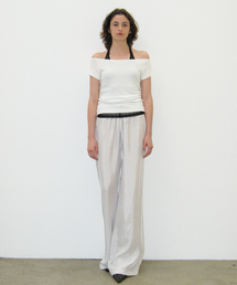 CACELE（カッセル）の「LINE WIDE PANTS, PALE GRAY（その他パンツ）」