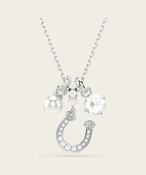 SWAROVSKI✨Sublima 最終お値下げ✨2連ダブルチェーン付属品完備 公式】【スワロフスキー】Symbolica ペンダント, クリスタル・パール