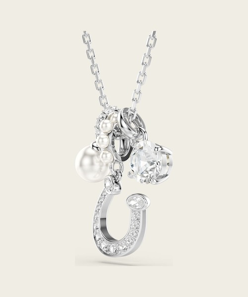 SWAROVSKI(スワロフスキー)の「【公式】【スワロフスキー】Symbolica ペンダント, クリスタル・パール, ラウンドカット, パヴェ, 蹄鉄, ホワイト, ロジウム・プレーティング(ネックレス・レディース・ホワイト・ONE SIZE)」の4枚目の写真
